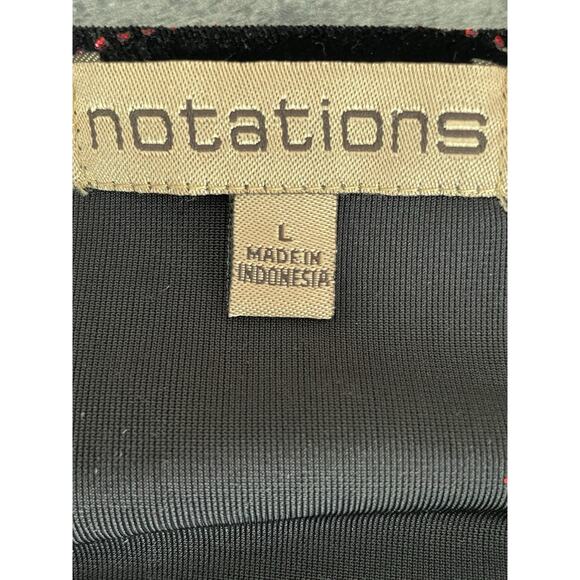 Notations Velvet Top Womens Size Large 2pc Stretch Glitter Dark Romance Mature - Picture 4 of 10